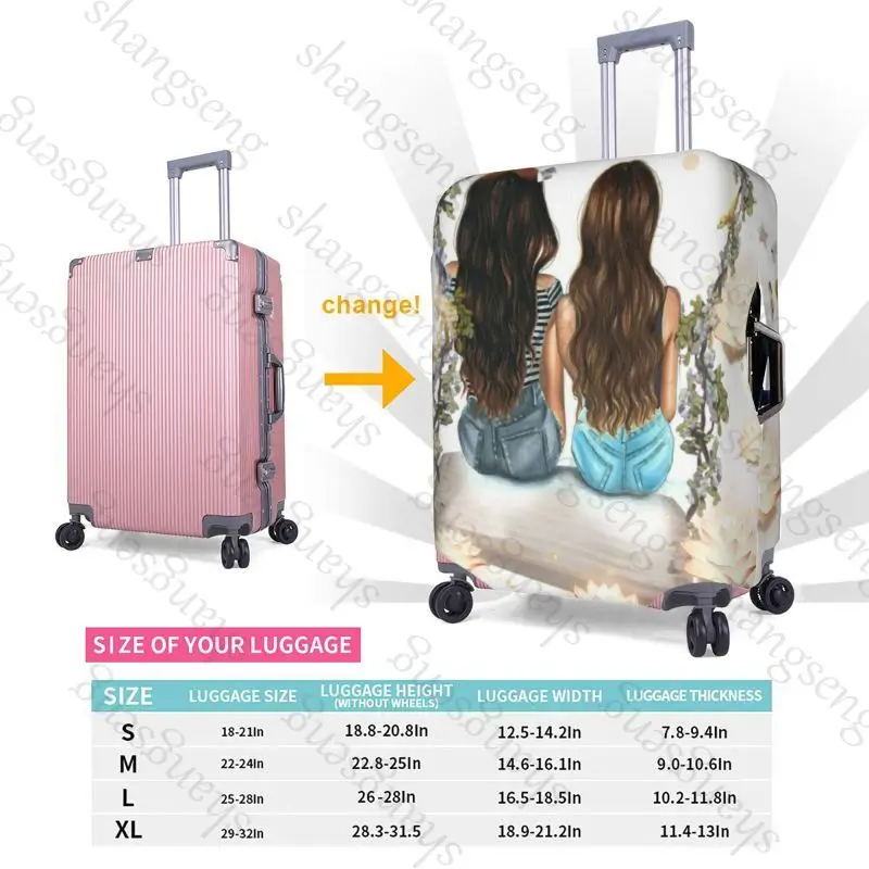 حقيبة واقية لحقيبة السفر للأخوات البنات اللطيفة، غطاء حماية مرن، غطاء أمتعة قابل للغسل، 18-32 بوصة #4