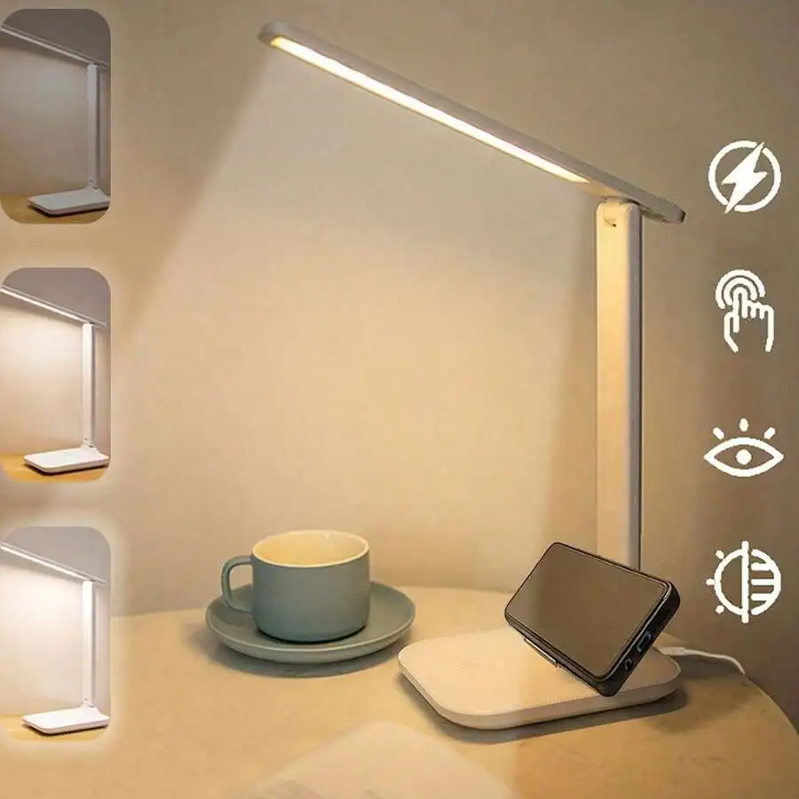 

LED Desk Lamp With Three Brightness Levels, Touch Control, Foldable Design, And USB-Powered Adjustable Arm; Suitable For Reading, Office, And Bedroom Use. Office Lighting | Stylish Foldable Lamp.