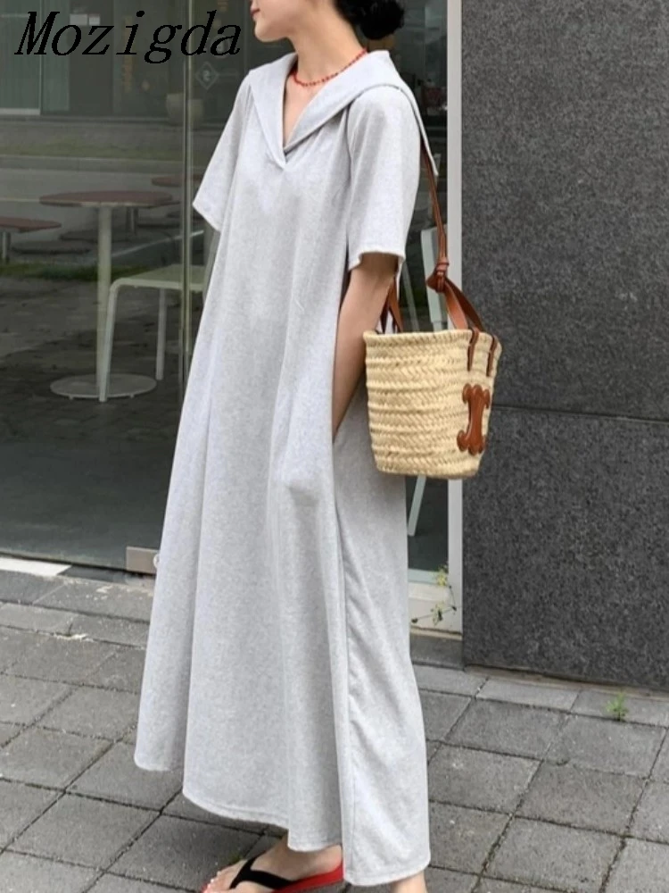 فستان قميص صيفي كبير الحجم للنساء فستان كوري فضفاض أنيق عتيق فساتين للسيدات