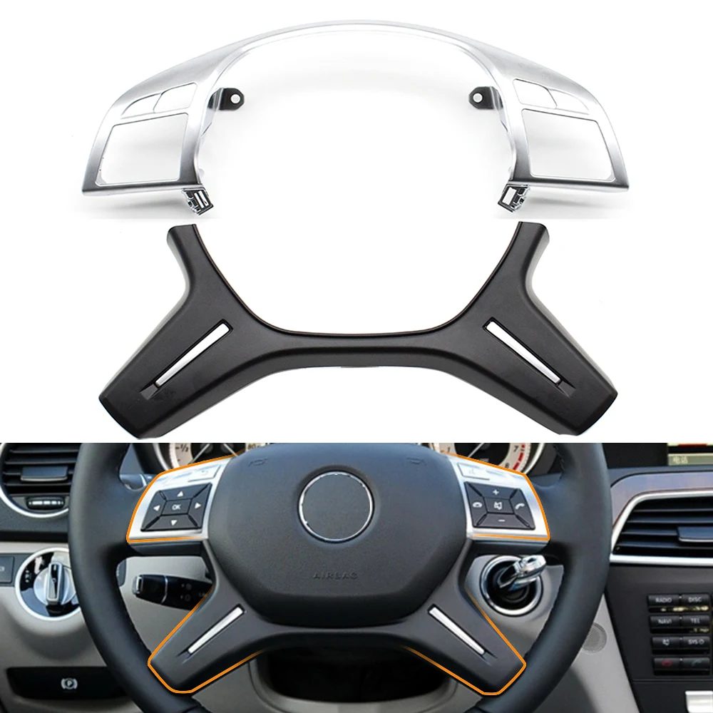 

Pop Car Steering Wheel Chrome Upper Cover Lower Trim Replacement For Mercedes Benz C E M ML GL GLS G Class W204 W212 W166 W463