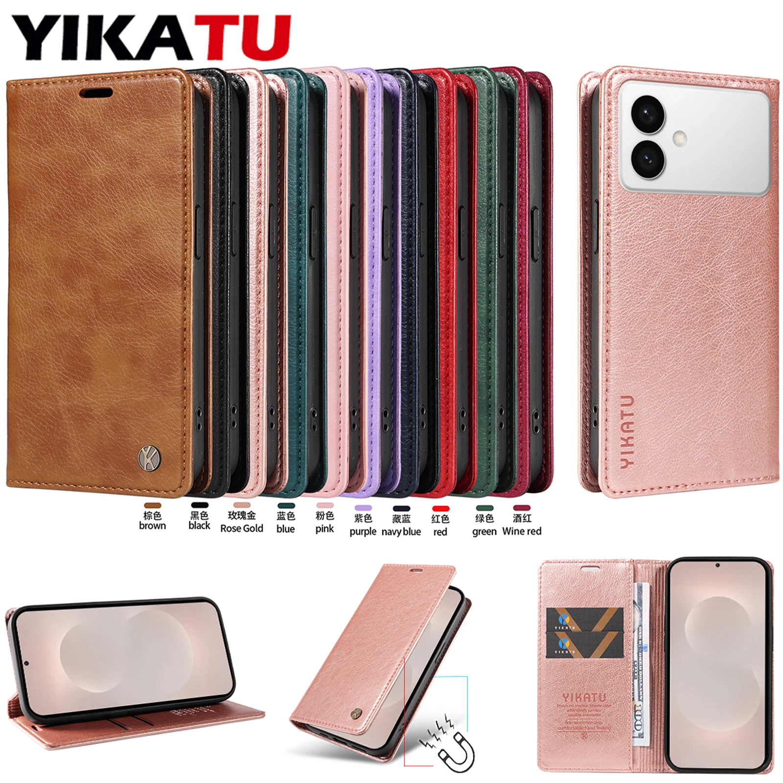 

Противоударный кожаный чехол-кошелек для Samsung Galaxy S21 Ultra S20 FE 2022 S10 lite S10 E S8 S9 Plus S7 Edge Phone Funda