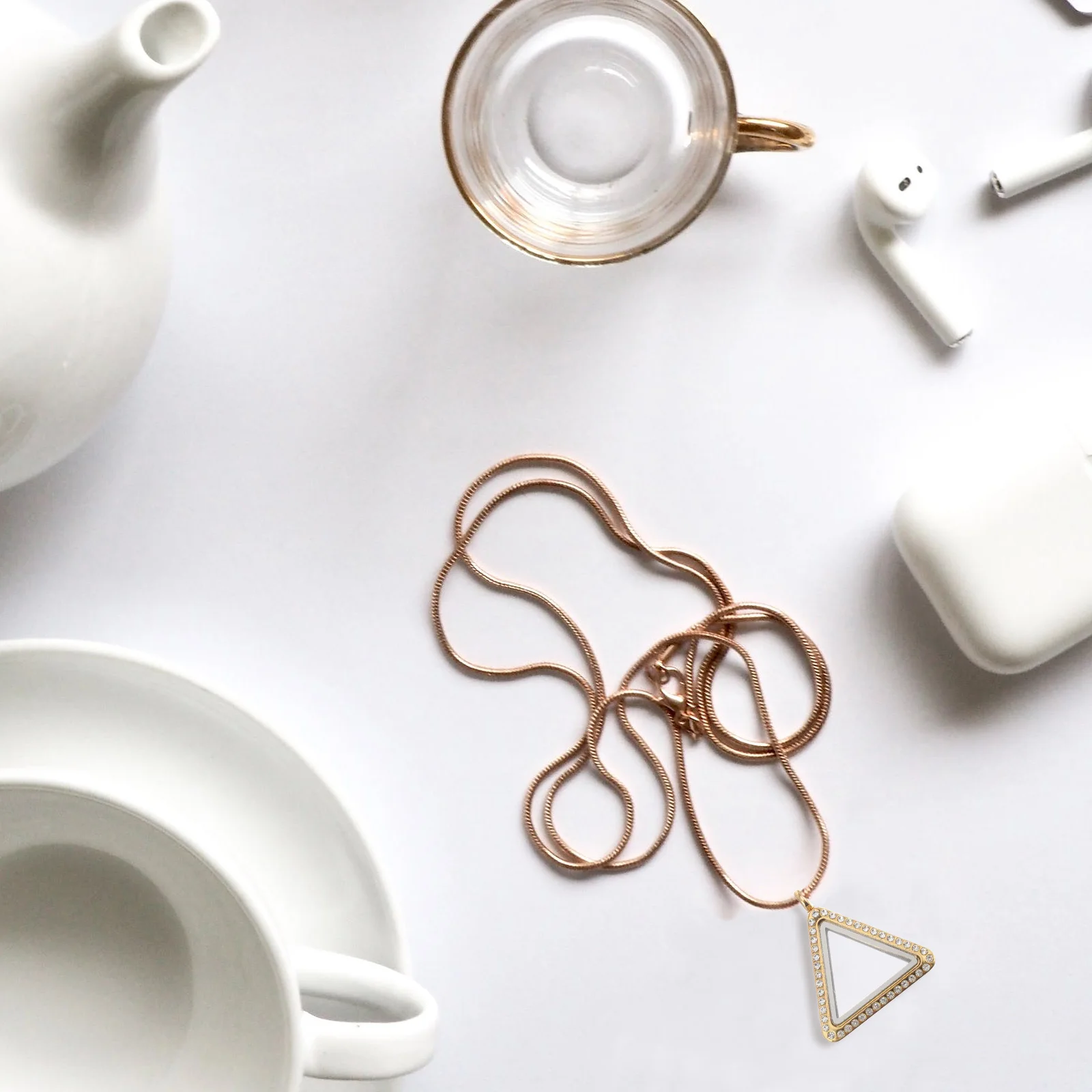 

DIY Photo Locket Pendant Openable Triangle Hanging nament Gold Store Photos Backpack Jewelry Accessories