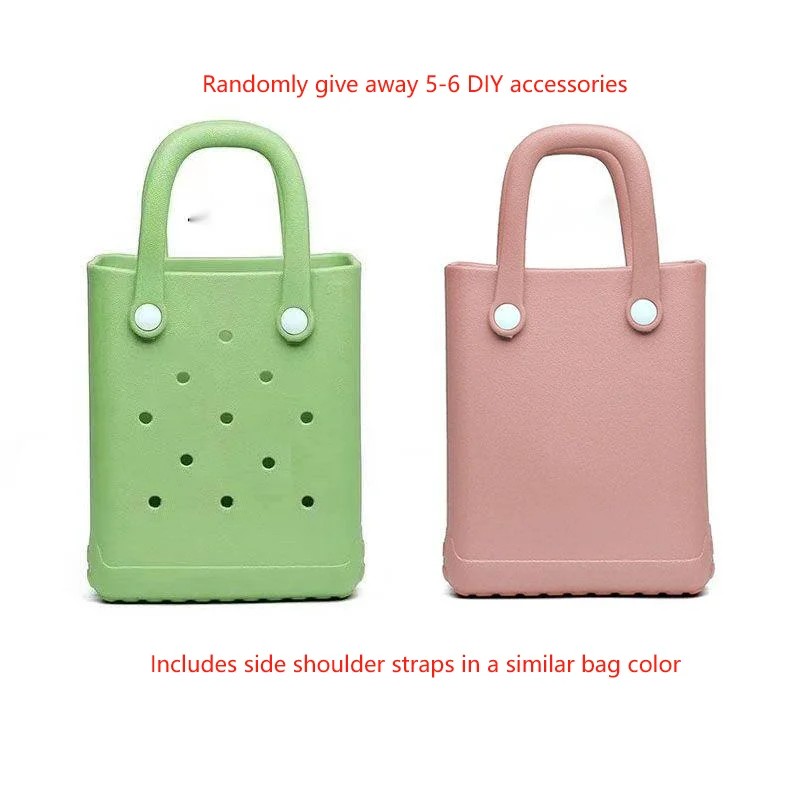 Mini Rubber Summer Beach Bag for Women, Eva Hole Travel Tote Bag, Crossbody Bags, Fashion Storage Handbag, Waterproof Outdoor Sp