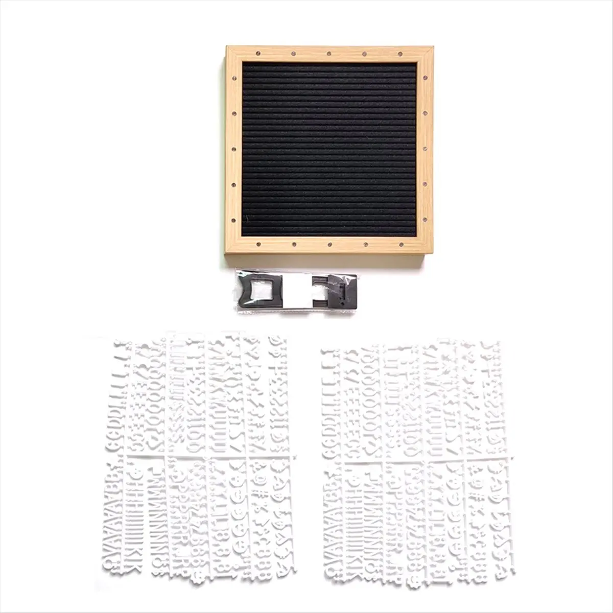 Tablero de letras de fieltro N82R, tablero de mensajes de fieltro, letreros intercambiables, letrero de anuncio de nacimiento negro