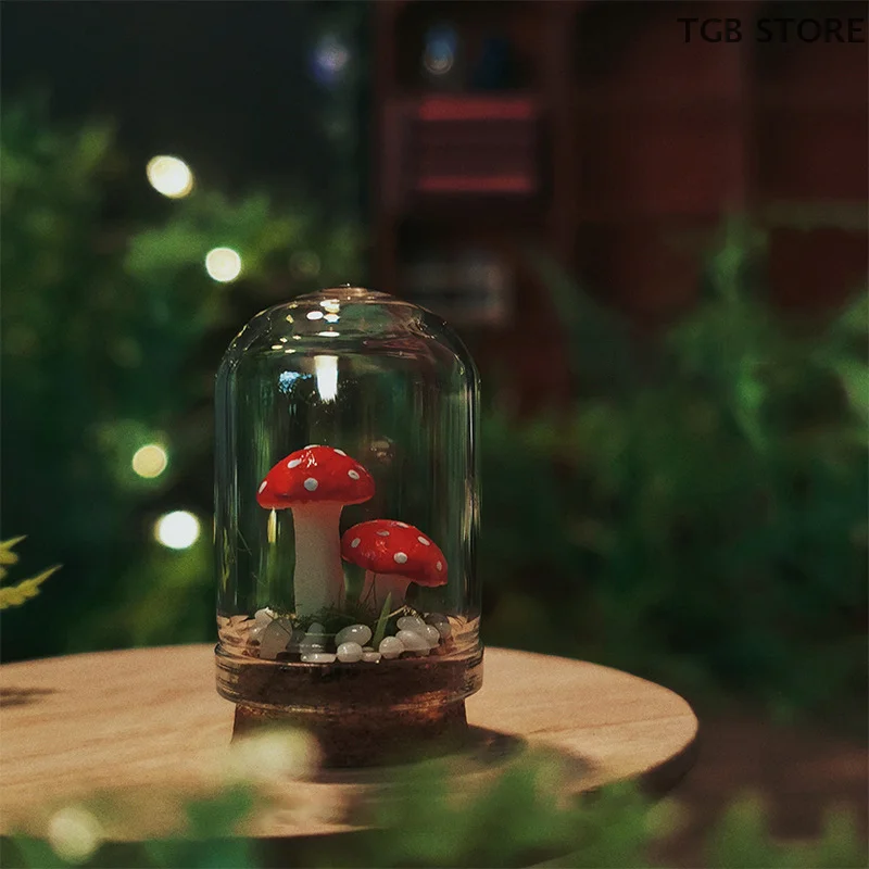 1 stks miniatuur tuin landschap magisch bos glas decoratie model ornament poppenhuis mini paddestoel speelgoed
