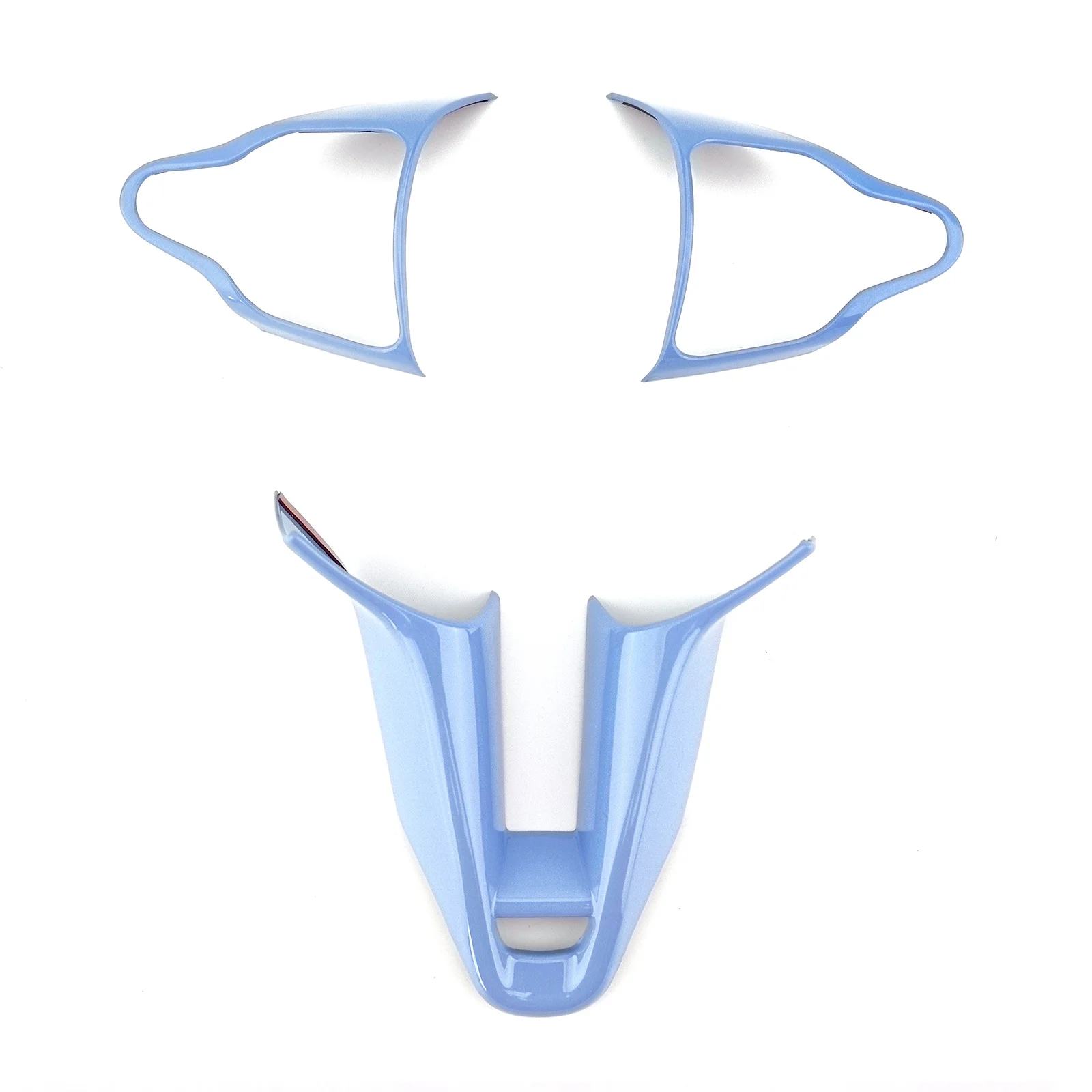 

3pcs Blue Steering Wheel Button Cover Wheel Chin Frame Trim For Hyundai Kona N i20 N Elantra N 2022 2023