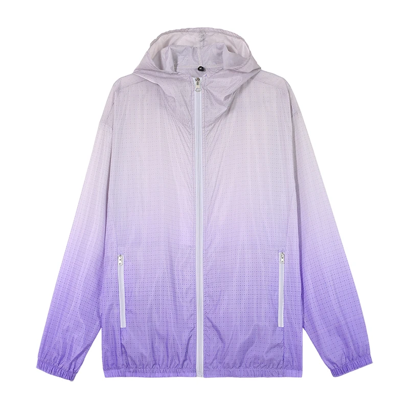 Nueva moda Casual deportes secado rápido seda hielo Color degradado ropa de protección solar mujer verano al aire libre abrigo resistente a los rayos UV