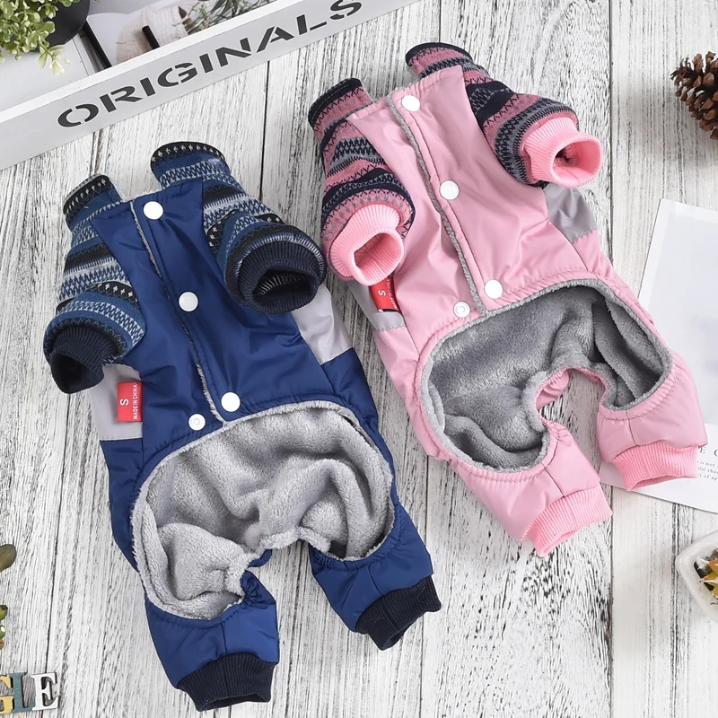 Knitted Down Jumpsuit For Dogs Autumn Winter Puppy Thicken Winter Warm Cotton-Padded Clothes For Pet Animal S XXL Designer Goods