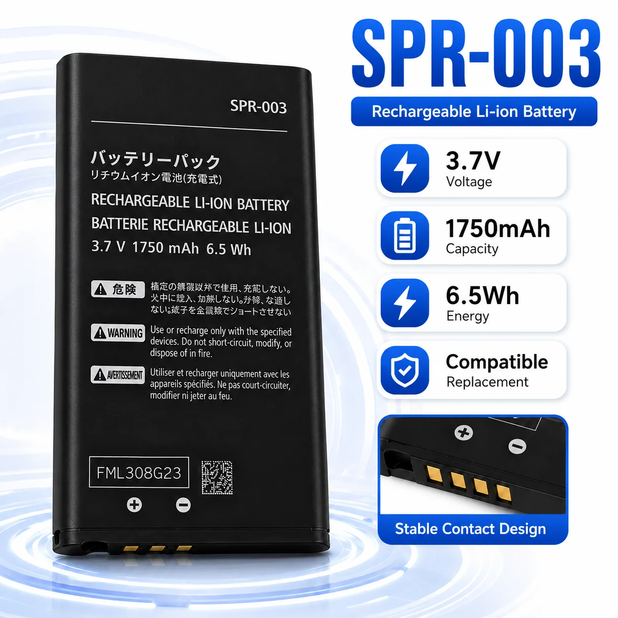 New 3DS XL 3DS LL 3.7V 1750mAh Rechargeable Lithium Battery Pack Replacement for Nintendo