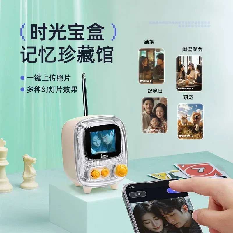 ألبوم كلمات المتكلم تلفزيون صغير سماعة لاسلكية تعمل بالبلوتوث المتكلم ريترو راديو سطح المكتب عيد ميلاد