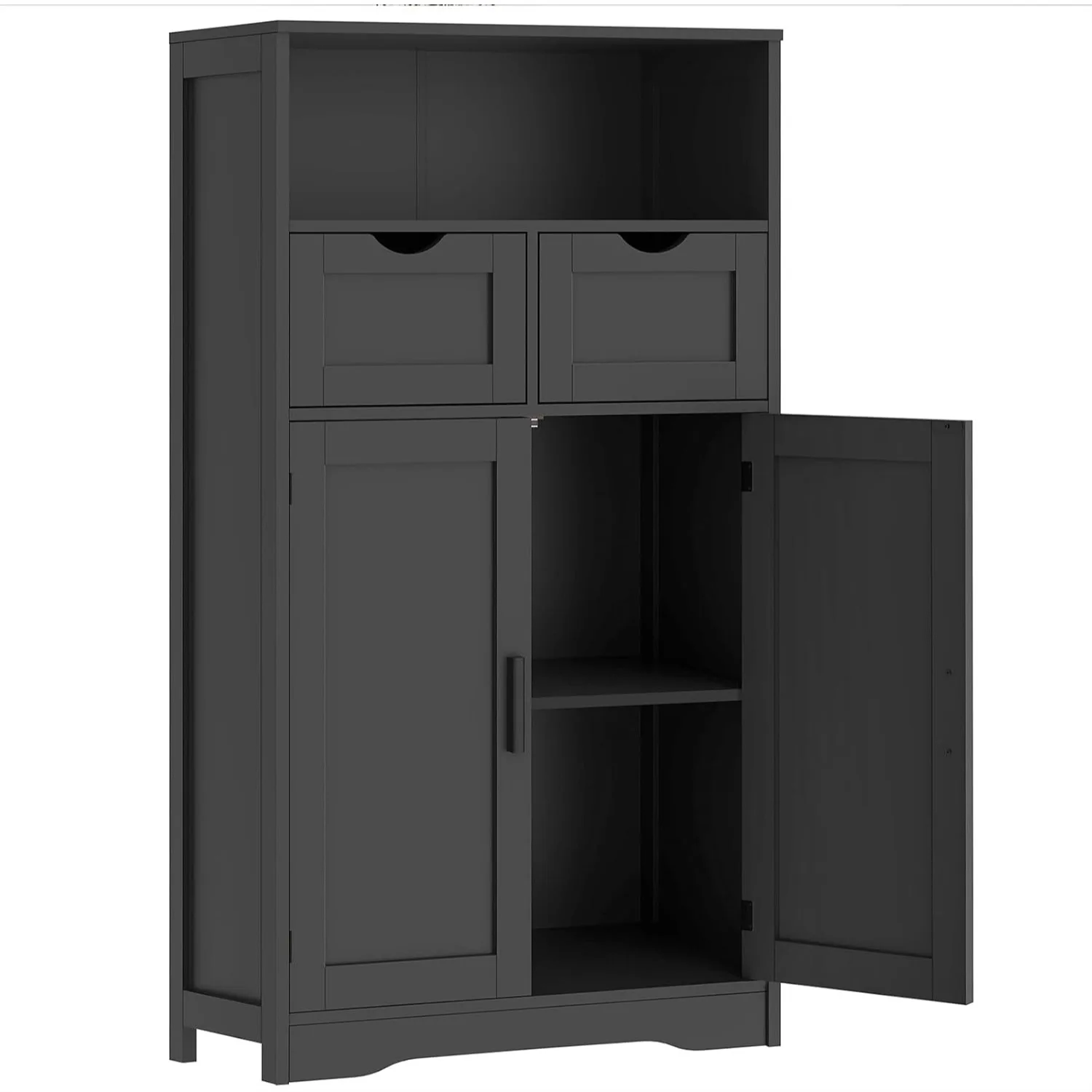 

Iwell Storage Cabinet with Doors & Shelves, Kitchen Pantry Cabinet for Living Room, Bathroom, Laundry, Black