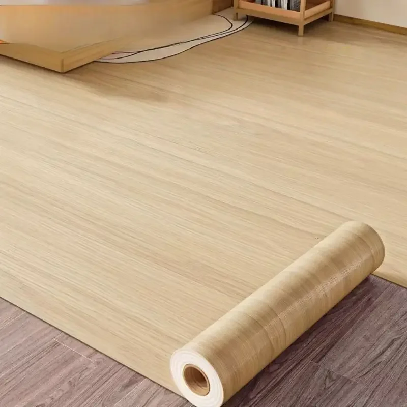 1PC 3metersx40cm Wide Vinyl Flooring Roll Self-Adhesive, Wood Grain Floor Sticker Peel and Stick Floor Stickers Durable