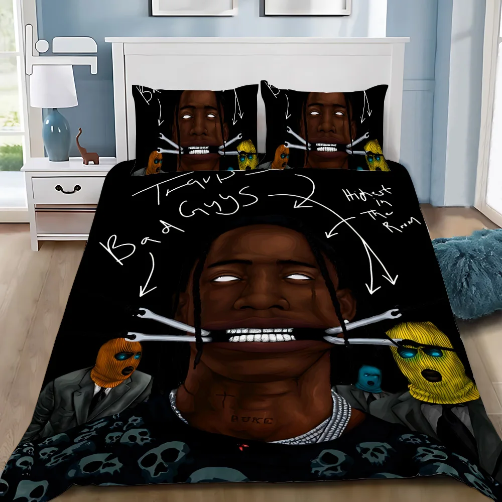 Duvet Cover Rapper T-Travis S-Scott Jack Pillowcase Bedding Boy Girl Bedroom Decoration Children Gift Single Double Large Size