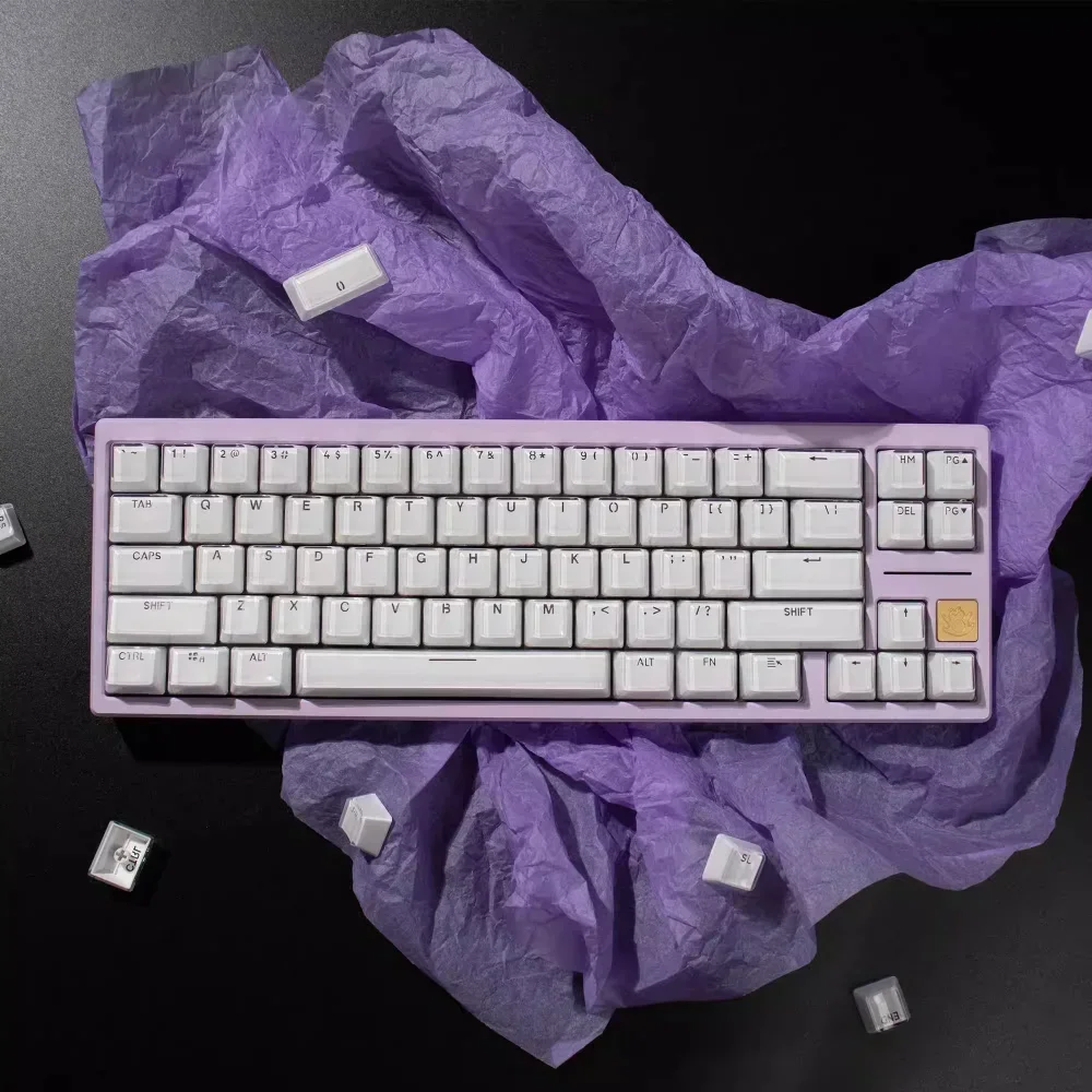 Crystal Jelly Key Cap Transparent PBT 104 Key OEM Dual Layer Office Game for Mechanical Keyboard 61/64/75/84/96/104