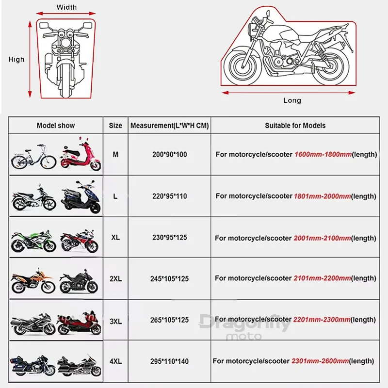 XJ6 Logo Motorcycle Cover Waterproof Outdoor Scooter UV Protector Rain Cover For Yamaha XJ6 XJ6F XJ6N DIVERSION 2009-2014