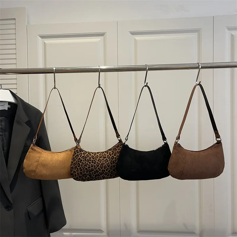 

Осень-зима 2025 года, сумка через плечо с леопардовым принтом, просторная женская сумочка с клецками, винтажная пригородная сумка через плечо, универсальный день