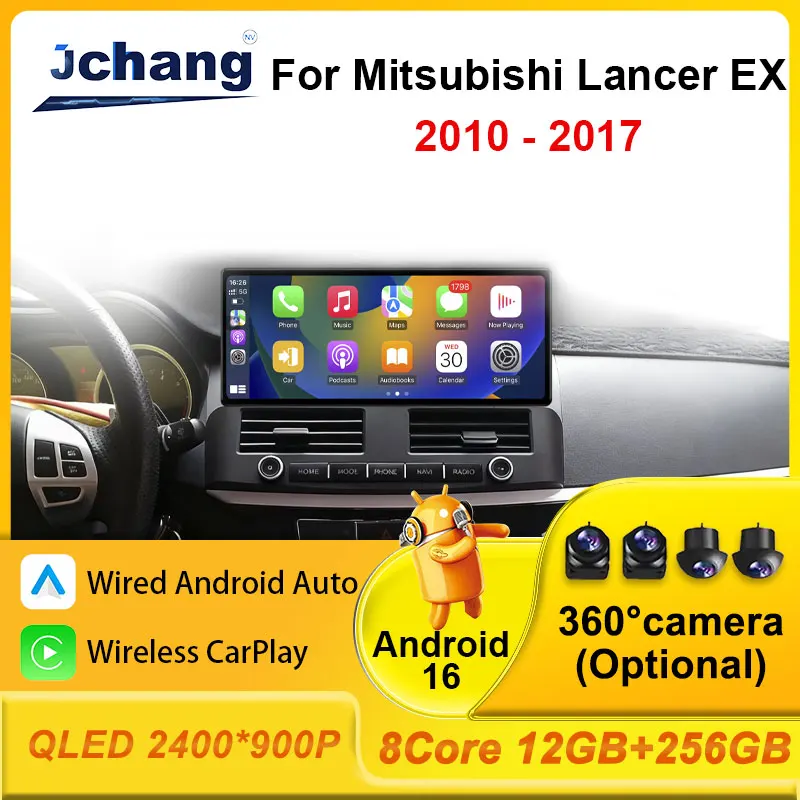 GPS Navigation 4G+WiFi BT Car Radio Multimedia Player for Mitsubishi Lancer EX LHD 2010 - 2017 Wireless CarPlay Stereo Head Unit