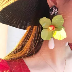 New Creative Fashionable Flower Resin Earrings Personalized Exaggerated Women's Earrings Holiday Party Girls Jewelry Gifts