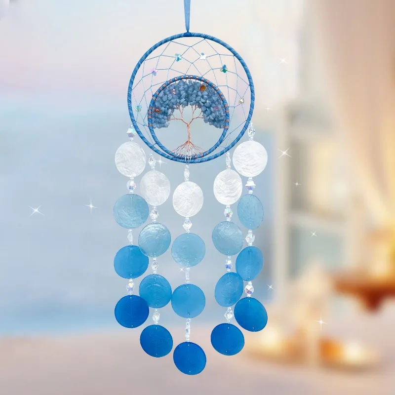 1PC Handmade Dream Catchers Made of Natural Shell Materials, Crystal Wind Chimes, Room Decoration Pendants, and Home Decorations