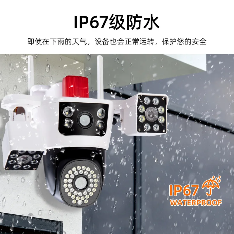 6MP Yoosee App Tris-Lens Full Color Draadloze WIFI PTZ IP Dome Camera AI Humanoïde Detectie Home Security CCTV Babyfoon