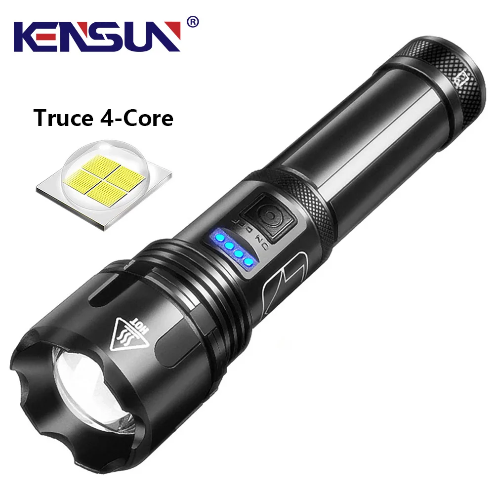 Super Bright Powerful LED Flashlight USB Rechargeable Camping  Torch Light Tactical Flashlight For Camping