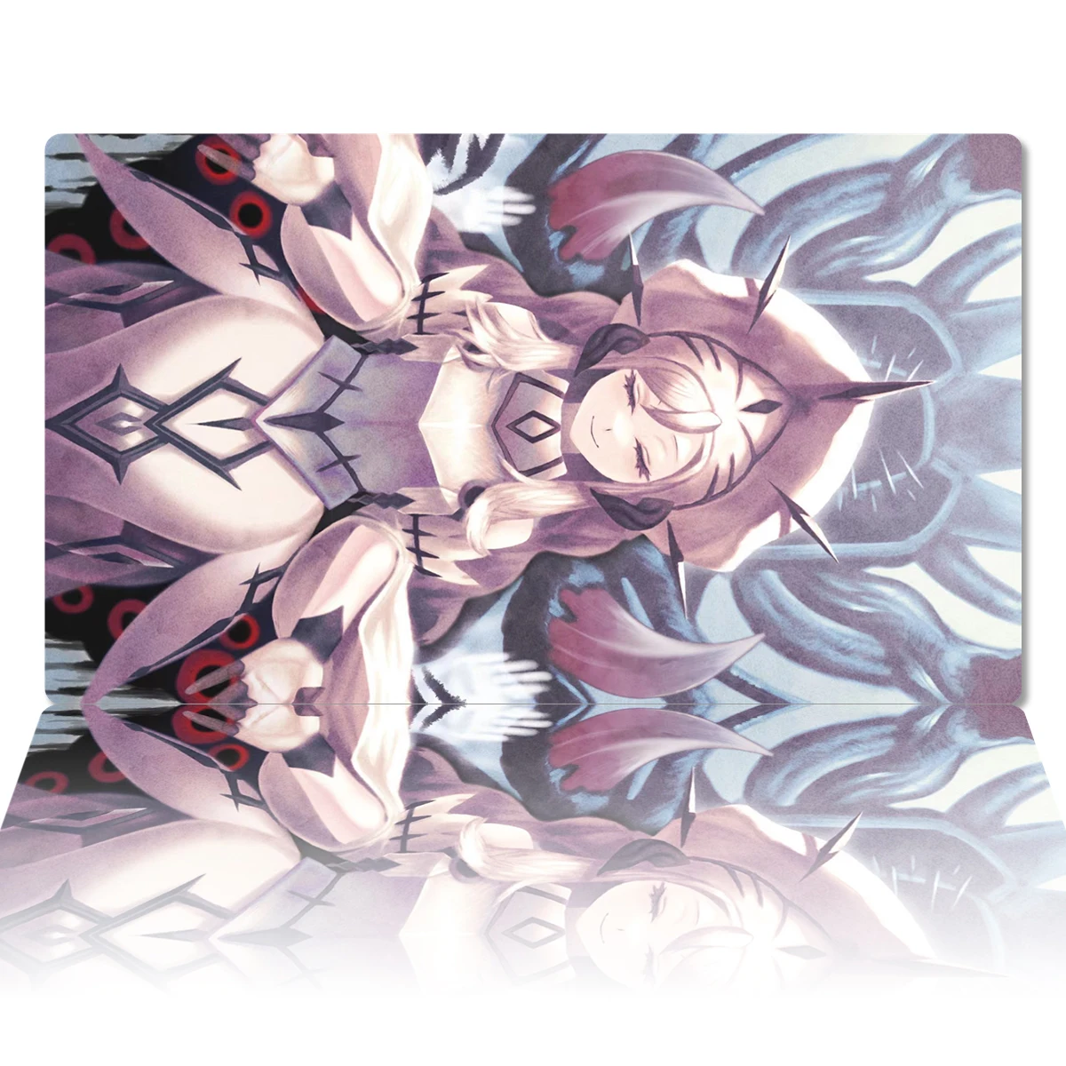 YuGiOh Playmat White Relic of Dogmatika TCG CCG Board Game Card Game Mat Anime Mouse Pad Rubber Desk Mat Zones Free Bag 60x35cm