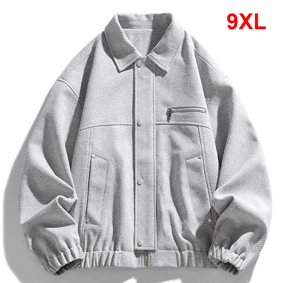 

9XL плюс размер куртка-карго мужское пальто с лацканами модная повседневная куртка воротнистого цвета мужское пальто с круглым вырезом большой размер 9XL