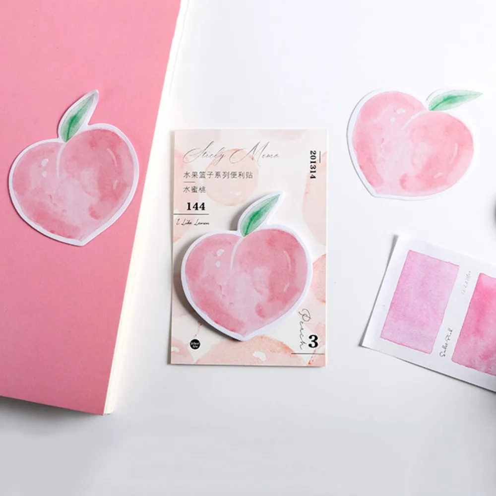 Special-shaped Cute Fruit Sticky Note Memo Pad Stationery Fruit Sticker Bookmark Sticker Self Adhesive Creative Notepad