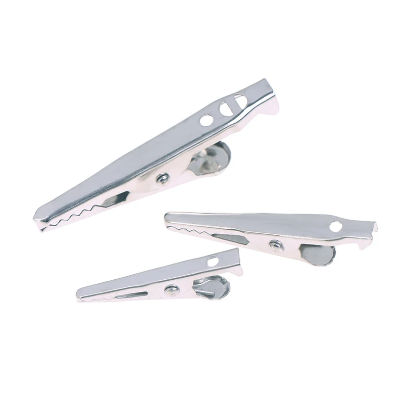 50PCS 28mm 35mm 45mm Mini Alligator Clips Mini Silver Metal Alligator Clip For Electric Testing For Battery Test