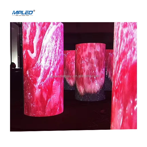 LED SignageMPLED Outdoor P2.5-P8 Cylinder Column LED Display Screen Full Color RGB 16-Bit 1R1G1B 110-220V 2 Years CE ROHS