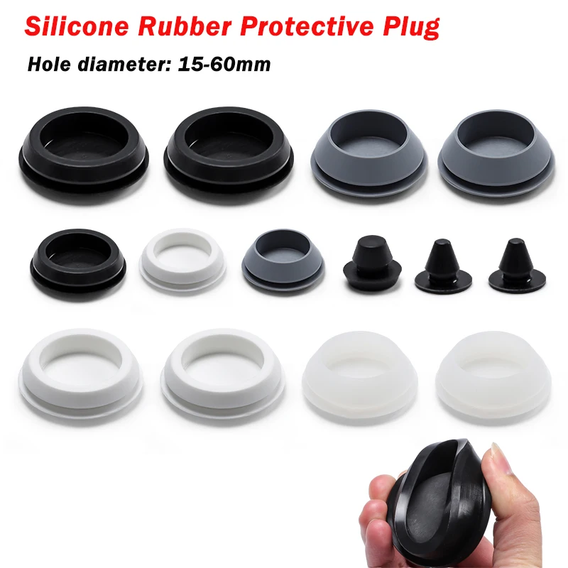 Tapón de silicona a presión de 15-60mm, tapón de goma, tapón protector, tapones tipo T suaves, tapas ciegas, tapón de sellado en cuatro colores