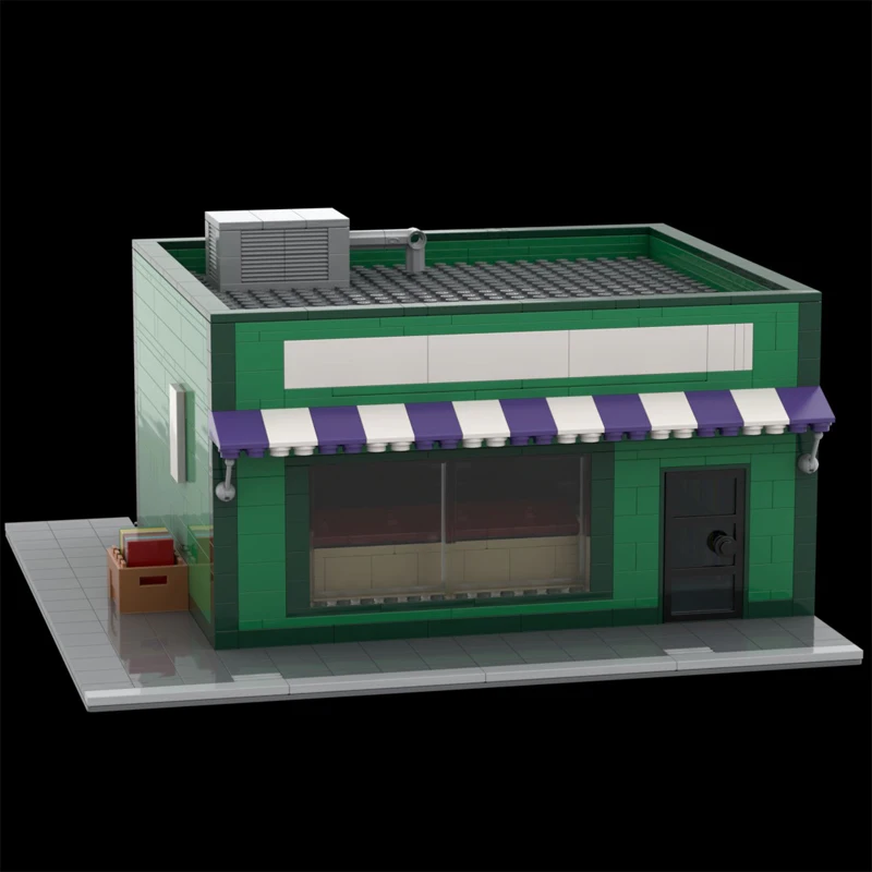 City Street View MOC Comic Book Shop Model Custom Puzzle Architecture Education Assembly Model Toy Creative Birthday Xmas Gifts