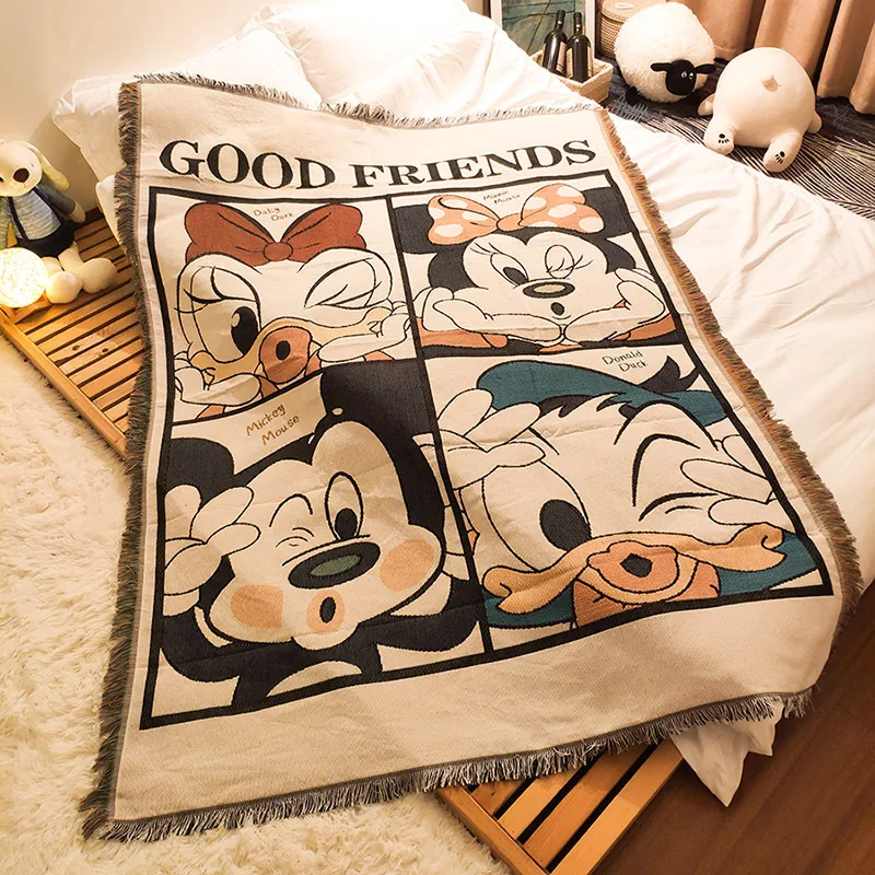 Anime Disney Mickey Mouse Blanket Bedding Knitted Sofa Office Nap Air Conditioning Blanket Leisure