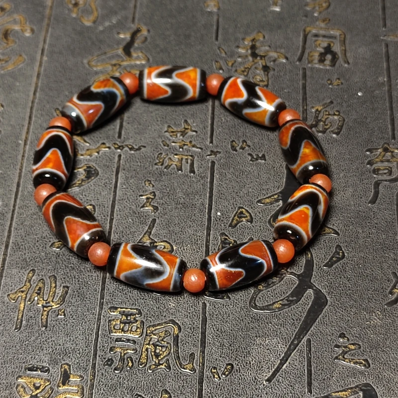 Tibetan Tiger Teeth Totem Colored Agate Dzi Bead Bracelet Men's&Women's Talisman Jewelry Free Shipping