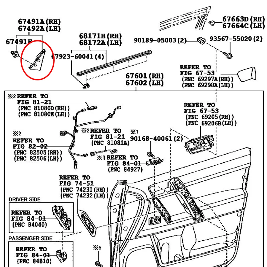 Wooeight 1Pc Rearview Mirrior Inner Triangle Cover For Toyota Prado LC150 2010-2020 Front Window Lower Trim Garnish Panel Cap