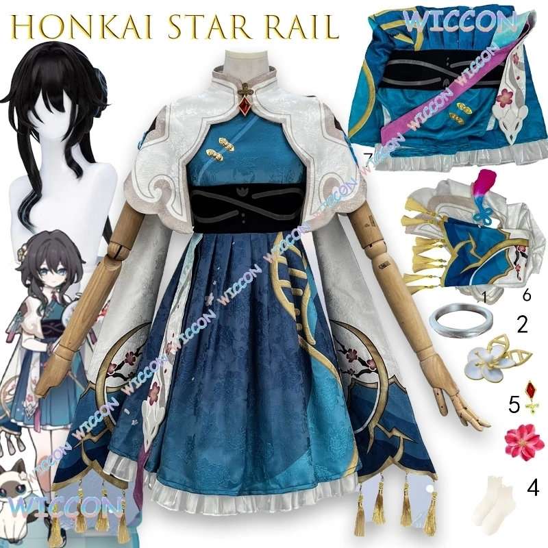 

Amanda/Honkai Star Rail Ruan Mei Cat Girl, плюшевый костюм с ушами и хвостом, регулируемый костюм для косплея, кружевная повязка на голову, набор игровых персонажей kawayii Hal