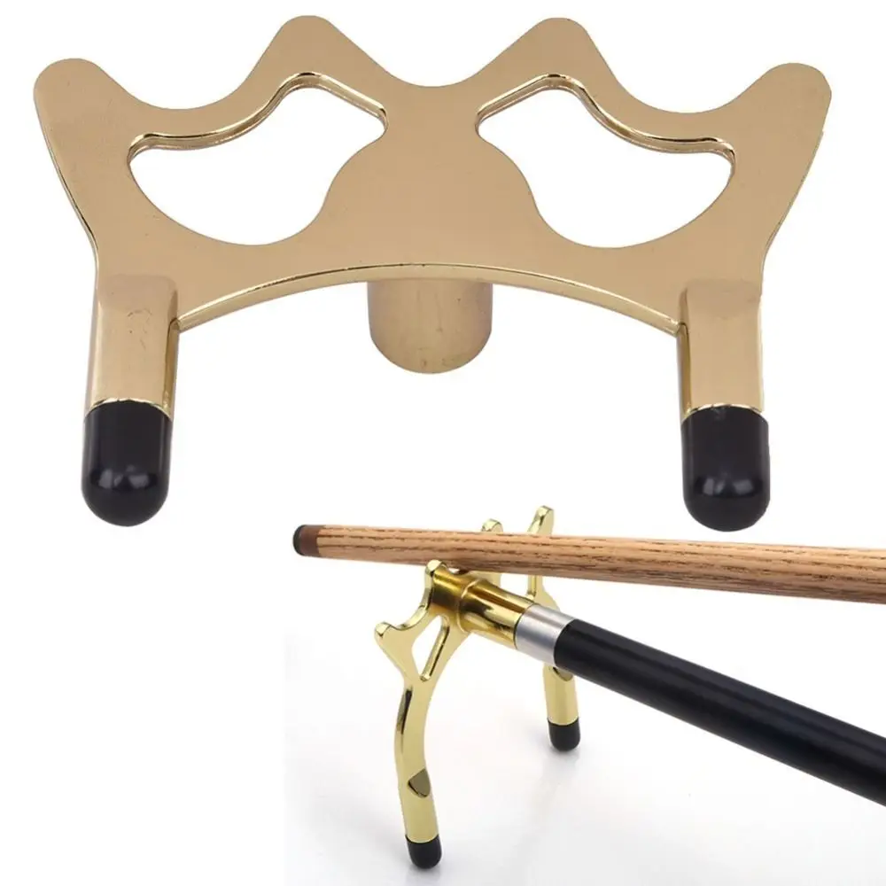 Metal Construction Billiards Bridge Head Brass Coated Rubber Sleeves Snooker Cue Rest Low Fork High Bridge Pool Cue Bridge