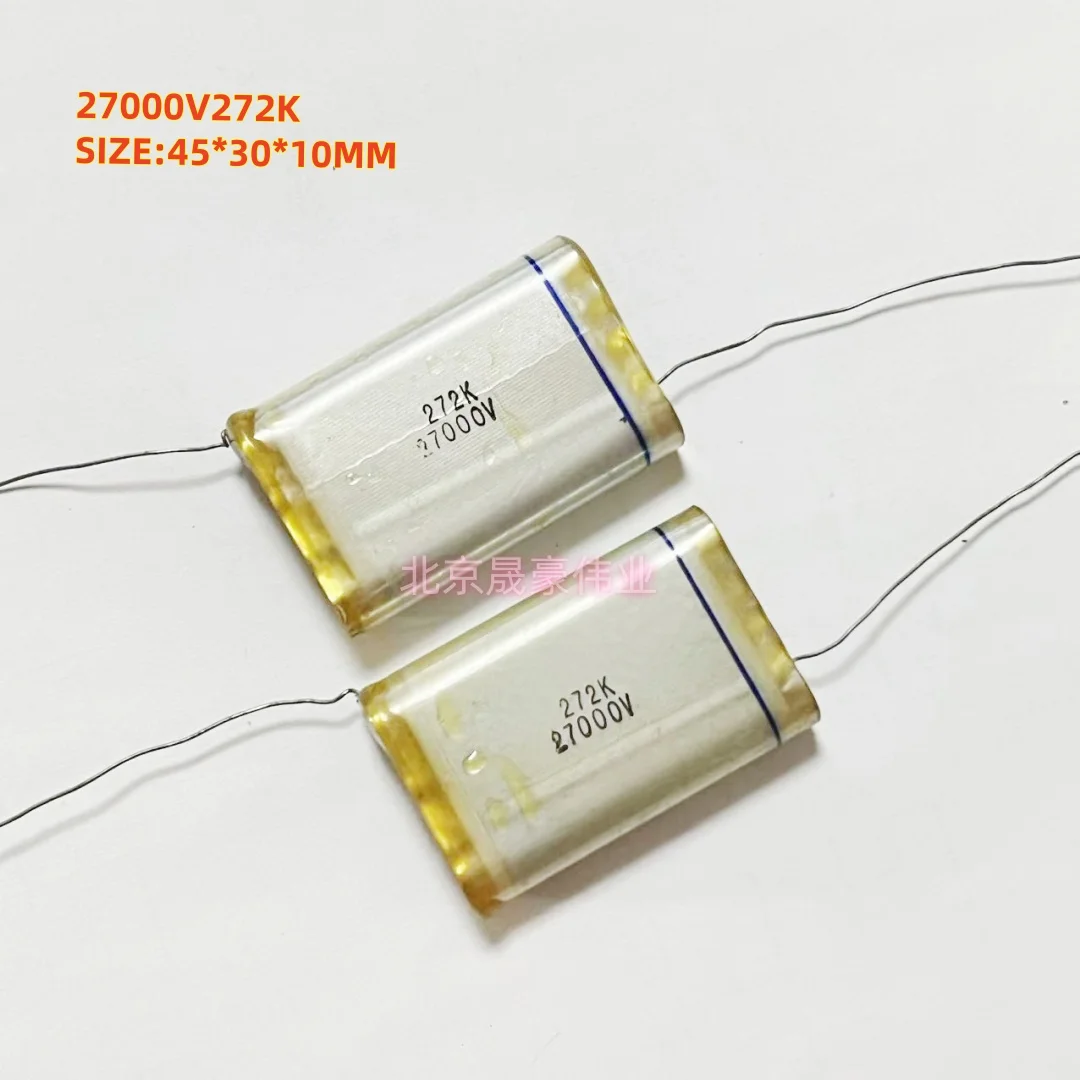 2pcs 27KV 272K 2700PF imported large volume axial high-voltage thin film capacitor 27000V272K axial lead high-voltage capacitor