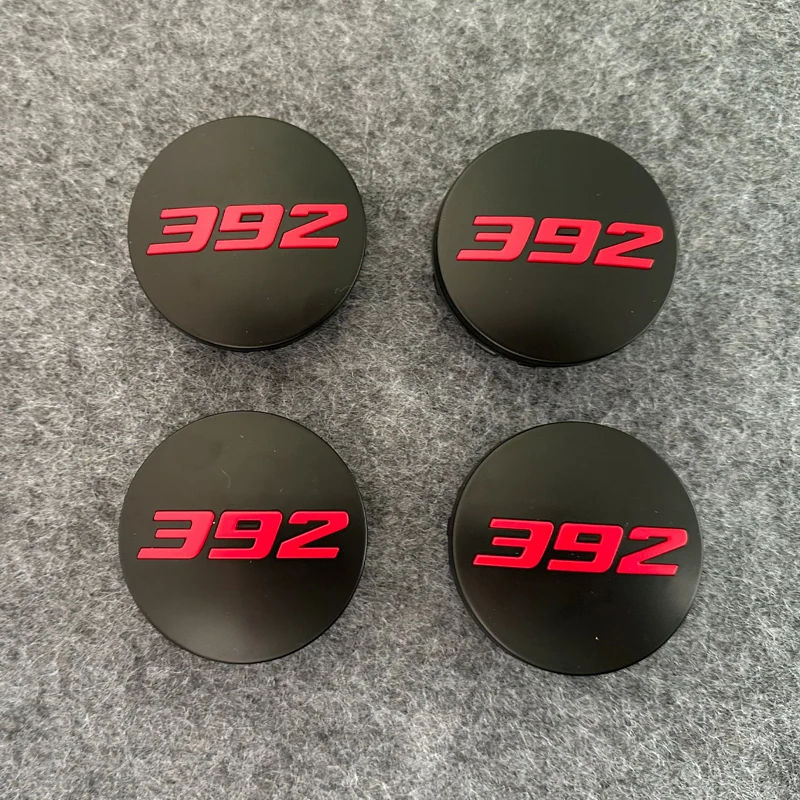 

4pcs 63mm Car Logo Wheel Center Hub Caps Rim Cover Emblem Sticker for Charger Challenger Hell Cat SRT Chrysler 300C