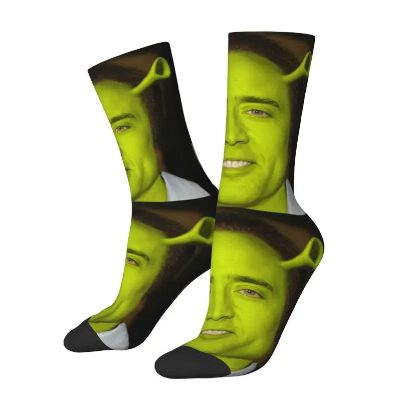 Nicolas Cage Meme Men Women Crew Socks Unisex Funny 3D Print Dress Socks