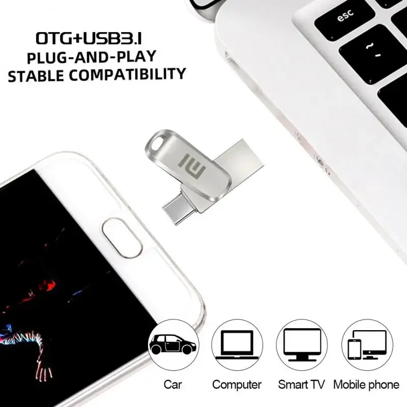 샤오미 USB 3.0 펜드라이브, 고속 플래시 금속 펜 드라이브, 휴대용 방수 U 디스크 스틱, 미니 SSD 메모리 USB 펜, 1TB, 2TB