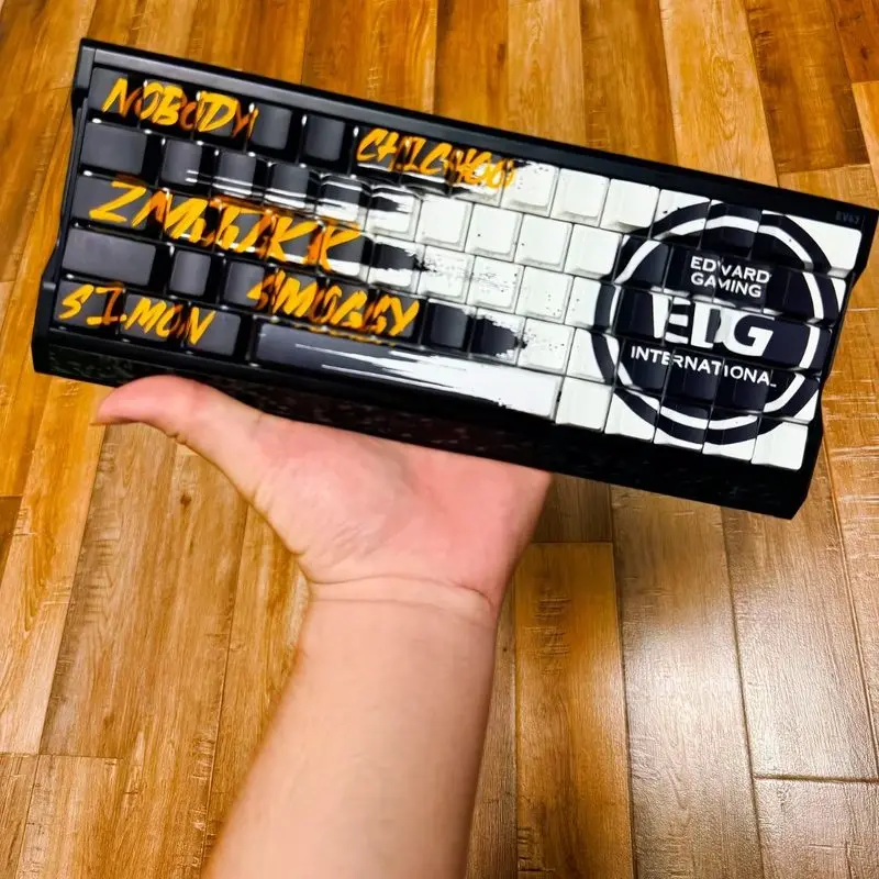 EDG Valorant Keycaps Black White Side Carving Transparent Esports Game Pbt Customized Mechanical Keyboard Keycaps Game Theme Cap