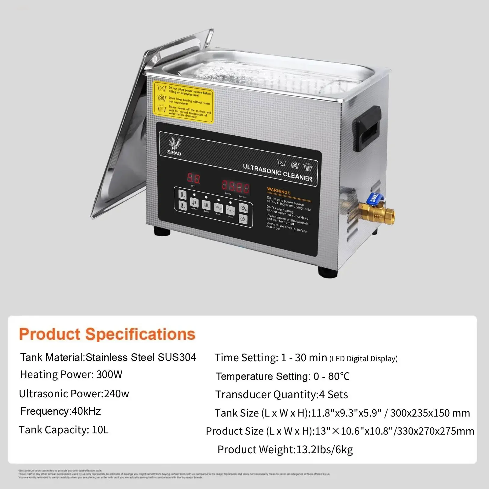 Ultrasone reiniger voor thuis 1.3L-30L draagbare multifunctionele echografiemachine voor veelzijdige en efficiënte reiniging van huishoudelijke apparaten
