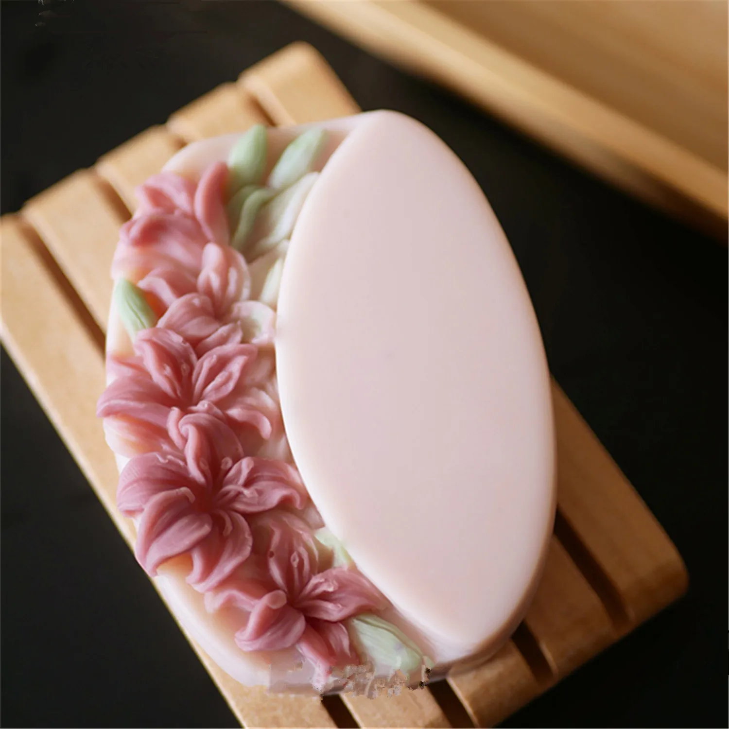 Handmade Flower Soap Mold Oval Shape Silicone Soap Molds for Soap Making Bath Bar Handmade Natural DIY Soap Making Mould