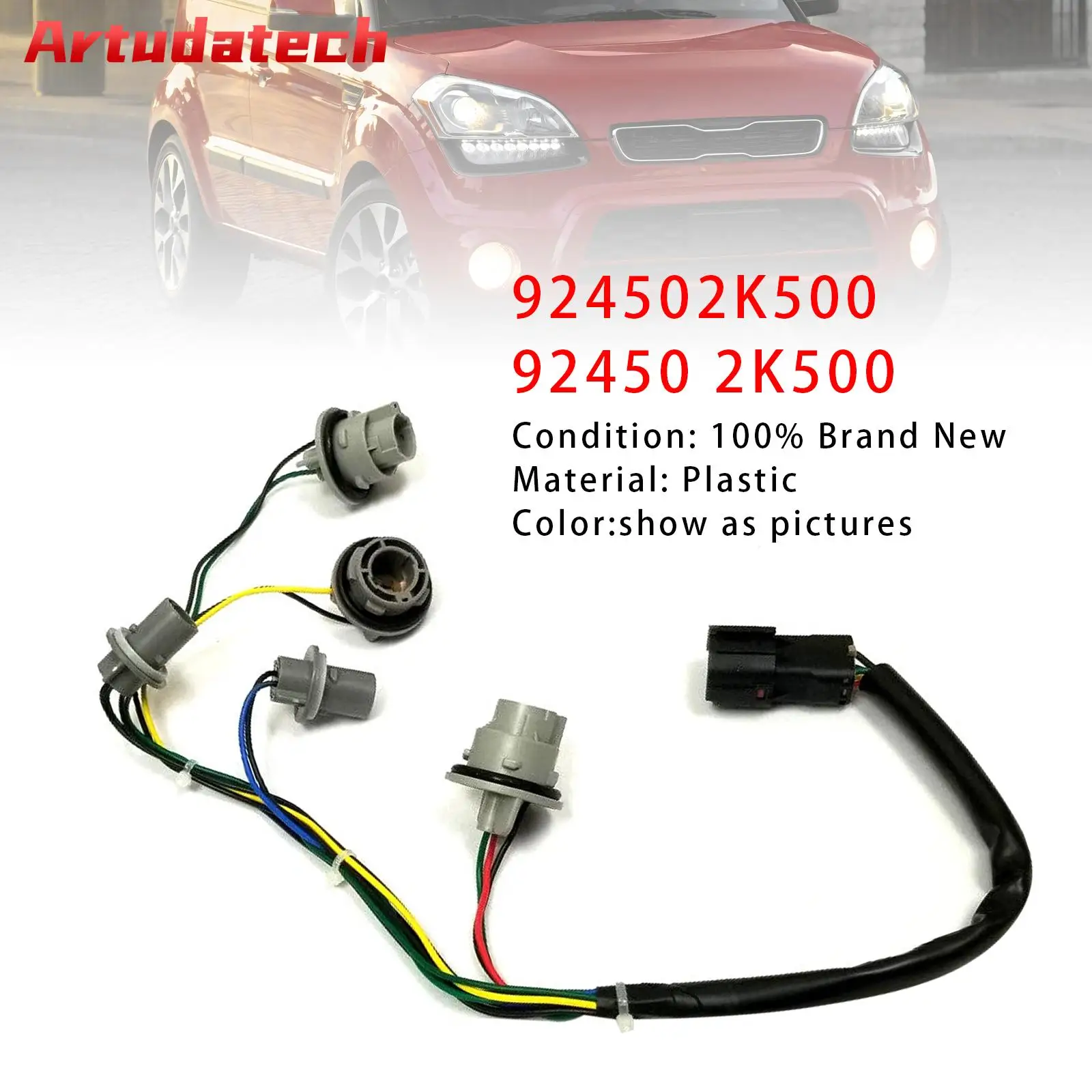 

Artudatech LH or RH Tail Lamp Harness NON-LED 92450-2K500 For Kia Soul 2011-2013 Car Accessories