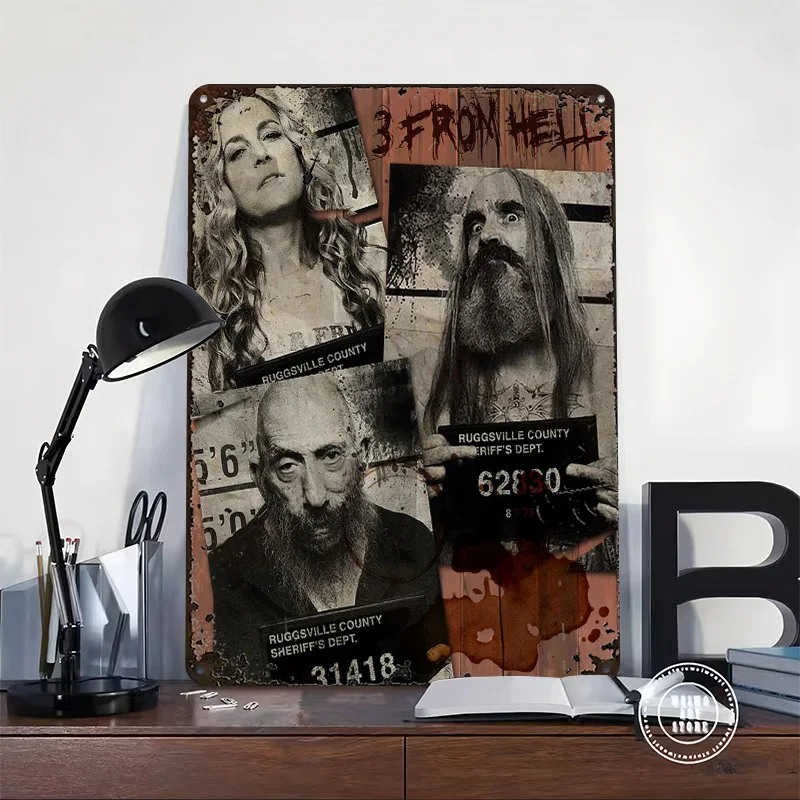 3 FROM HELL DEVILS REJECTS Printing Poster Customized Retro Wall Art Vintage Metal Signs for Mancave Home Decor Living Room Desk
