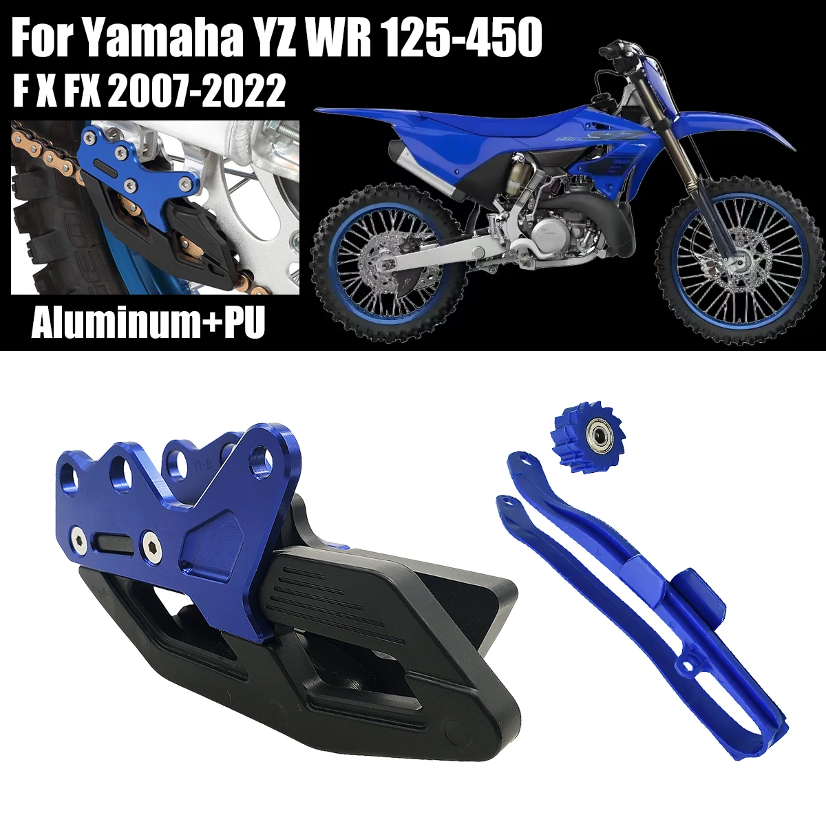 For YAMAHA YZ125 YZ250 YZ250F YZ450F 250F YZ250X WR250F WR450F Chain Slider Swingarm Guide Lower Rolle＆Chian Guide Guard KitS