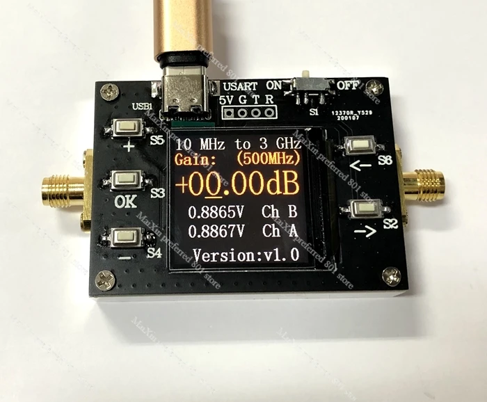 10M-3GHZ 120DB large dynamic range numerical control gain amplifier 0.01DB step RF amplifier