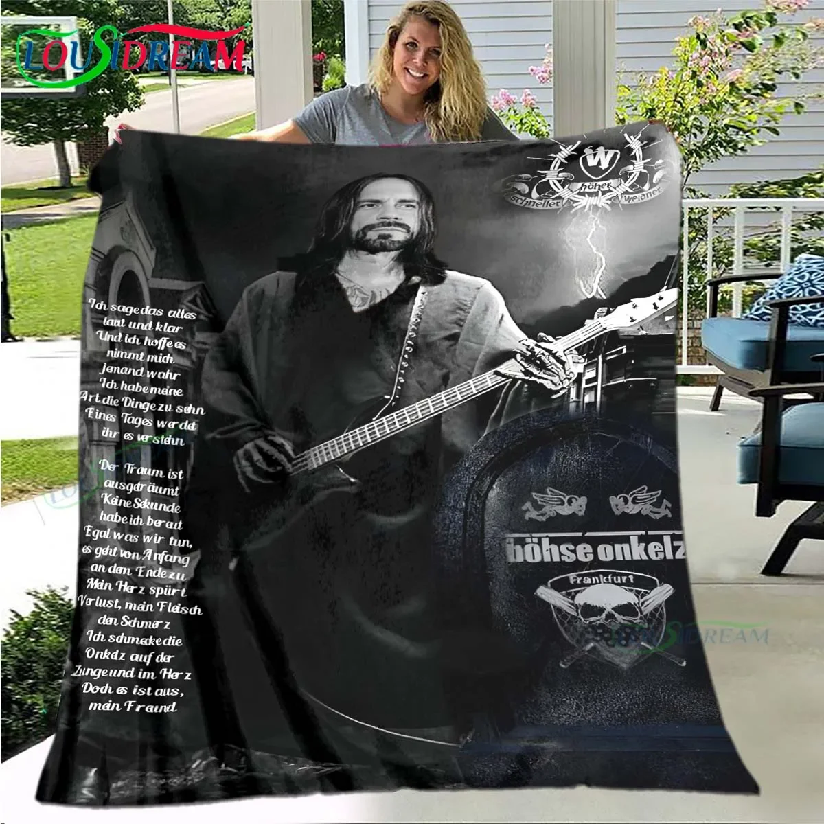 

Germany B-Bohse-O-Onkelz Blanket,Flannel Throw Blanket for Home Bedroom Bed Sofa Picnic Office Hiking Leisure Nap Birthday Gift