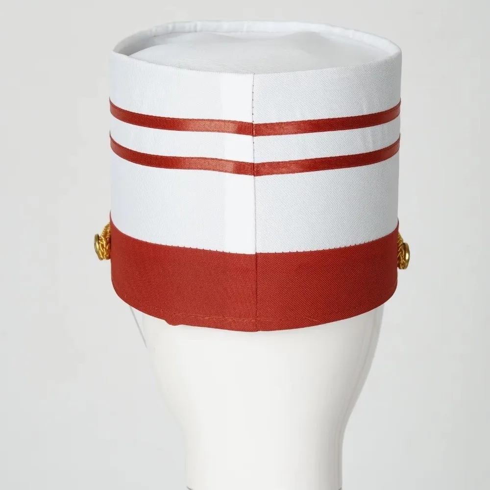 Stylish Drummer Hat Striped Marching Band Drum Band Hat Guard Parade Cap Halloween Theme